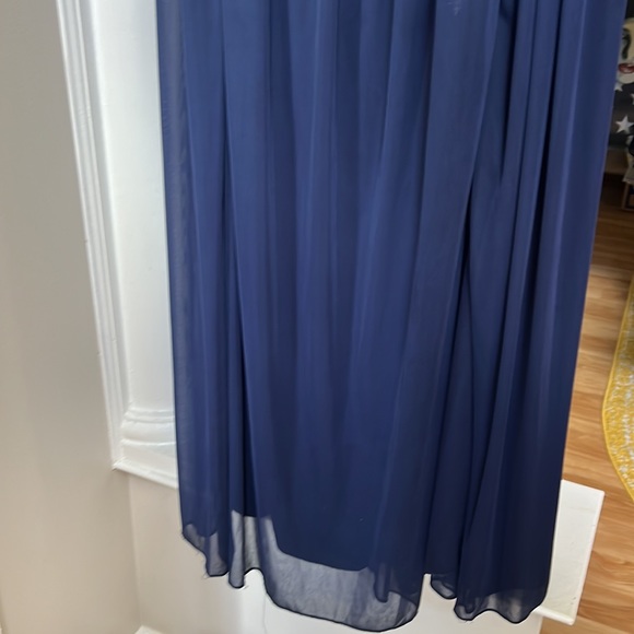 David’s Bridal lace dress w long mesh skirt in marine - Picture 3 of 5